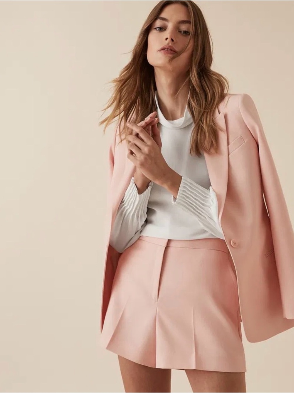 REISS Beatrix Jacket Textured Blazer & Shorts size US 4